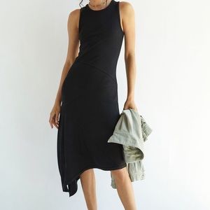 Super soft asymmetrical black dress anthropologie